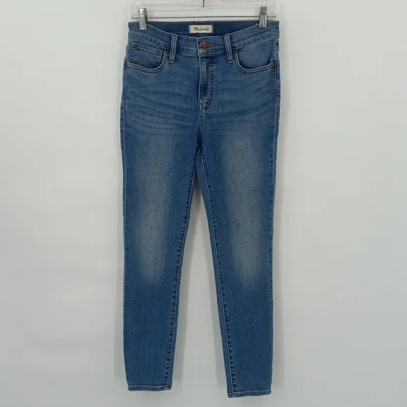 Madewell Roadtripper Skinny Jeans High Rise Stretchy Medium Wash Whisker Size 27 - Picture 2 of 15